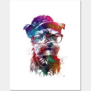 Dog hipster graphic art #dog Posters and Art